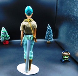 blue hair fashion doll back